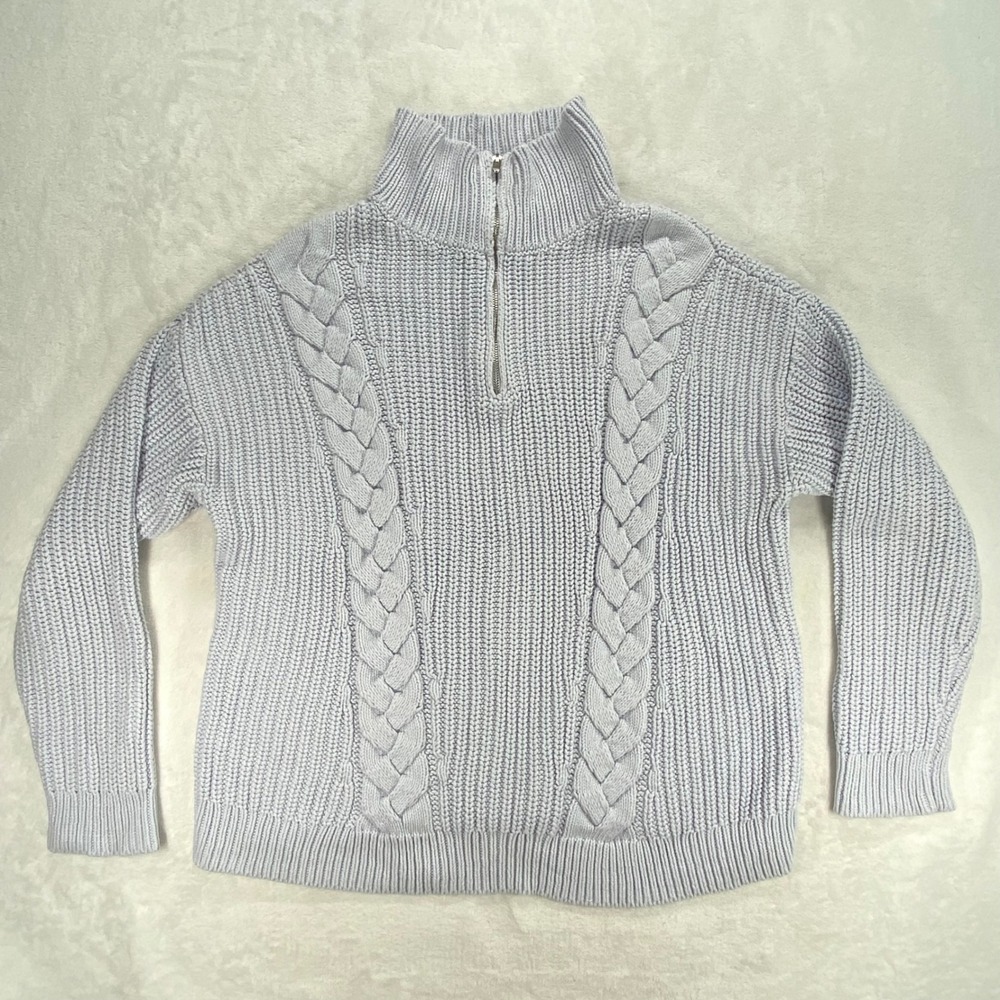 Haven Well Within Cable Knit Quarter Zip‎ Pullover Sweater Knitwear Large